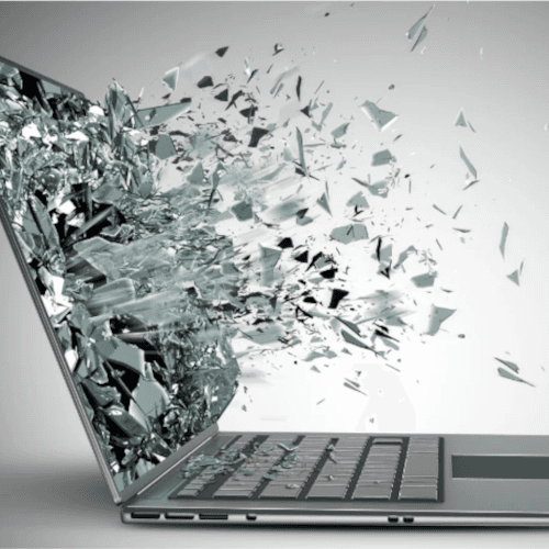 Picture of a Laptop with broken screen